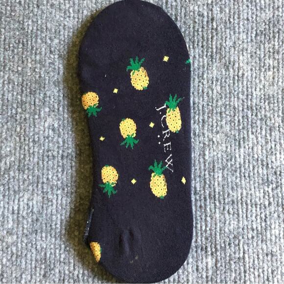 J.Crew Women's Ankle Pineapple Print No Show Socks - Picture 1 of 12